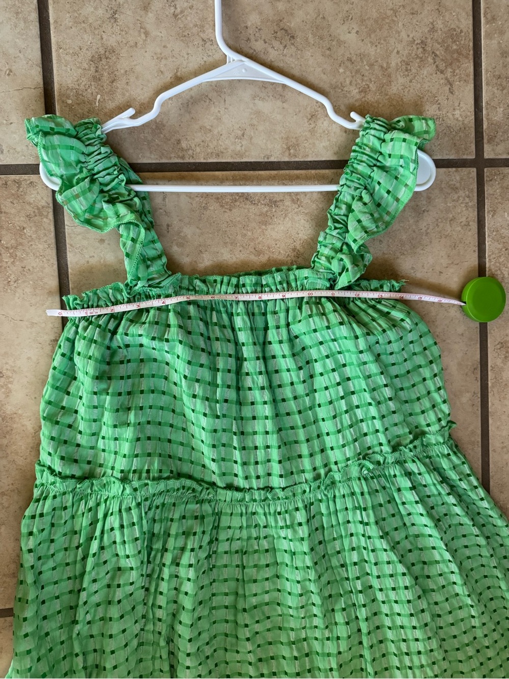 Green Ruffled Summer Dress - Picture 5 of 6